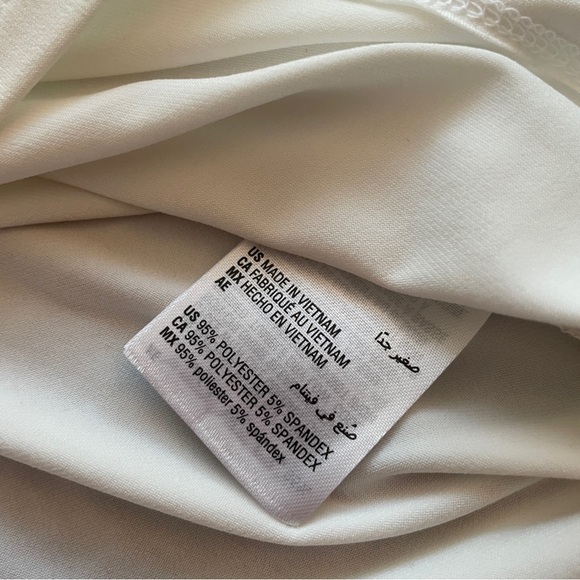 INC White Drape Neck Tank Top Size XS Cowl Neck One Shoulder Minimal Chic Fitted - Picture 6 of 9